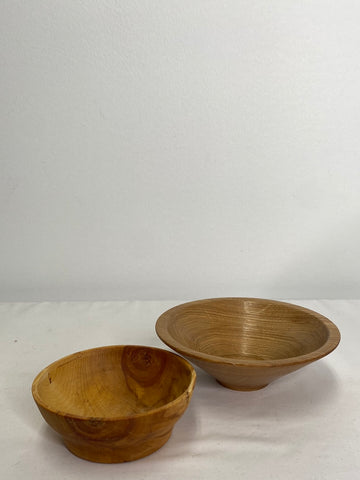 Set Of 2 Wooden Bowls | Signed By Delmer Epp