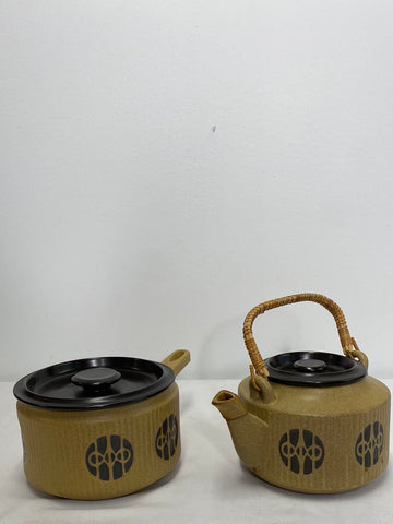 Vintage Flame And Frost Pot & Teapot Set